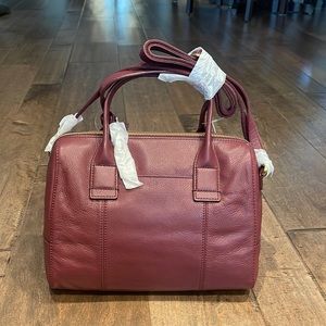 Fossil handbag burgundy color
